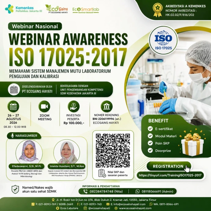Sudah siap menghadapi tuntutan akreditasi laboratorium yang semakin tinggi?  ISO/IEC 17025:2017 merupakan standar internasional yang menjadi acuan dalam penerapan sistem manajemen mutu laboratorium pengujian dan kalibrasi. Memahami standar ini merupakan langkah penting untuk meningkatkan kompetensi laboratorium serta memastikan hasil pengujian yang valid, konsisten, dan dapat dipercaya.